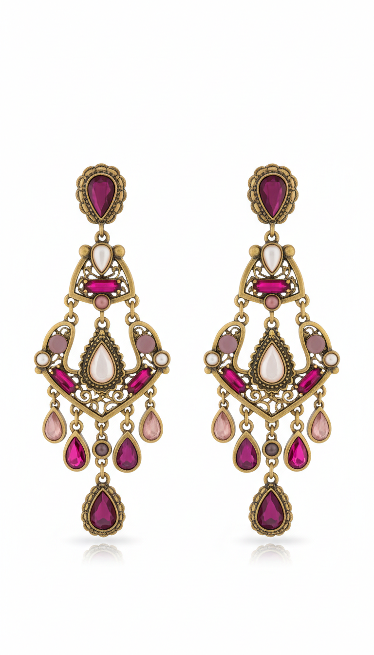 Statement earrings in antique gold