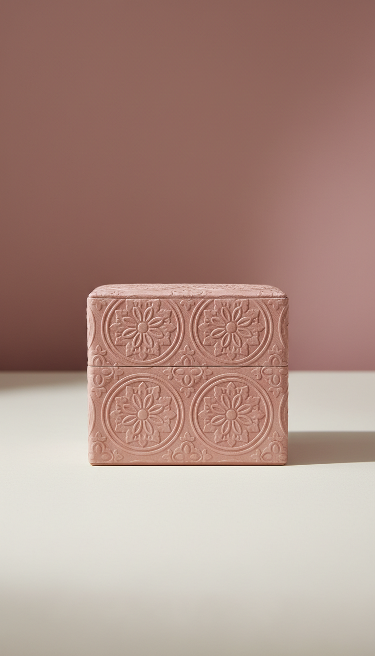 Blushed Clay embossed jewelry box