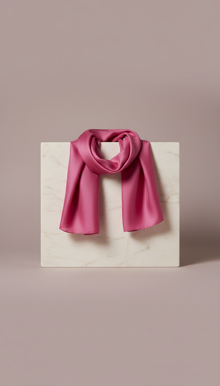 Silk scarf in velvet pink